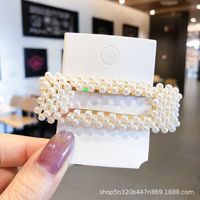Fashion Geometric Alloy Plating Artificial Pearls Hair Clip 1 Piece sku image 30