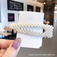 Fashion Geometric Alloy Plating Artificial Pearls Hair Clip 1 Piece sku image 82