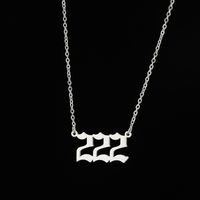 Stainless Steel Retro Plating Letter Pendant Necklace main image 3