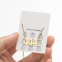 Stainless Steel Retro Plating Letter Pendant Necklace sku image 31