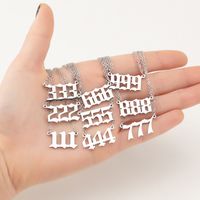 Stainless Steel Retro Plating Letter Pendant Necklace main image 2