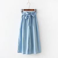 Fashion Solid Color Cotton Ankle-length Washed Wide Leg Pants main image 2