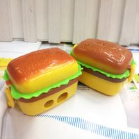 Fashion Simulation Hamburger Form Bleistift Spitzer Mit Radiergummi 1 Stück main image 2