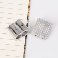 Fashion Double Hole Bevel Aluminum Alloy Pencil Sharpener 1 Piece main image 2