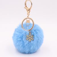 Fashion Snowflake Alloy Plush Unisex Bag Pendant Keychain 1 Piece main image 5
