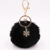 Fashion Snowflake Alloy Plush Unisex Bag Pendant Keychain 1 Piece sku image 6