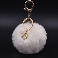 Fashion Snowflake Alloy Plush Unisex Bag Pendant Keychain 1 Piece sku image 14