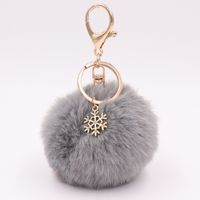 Fashion Snowflake Alloy Plush Unisex Bag Pendant Keychain 1 Piece sku image 22