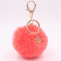 Fashion Snowflake Alloy Plush Unisex Bag Pendant Keychain 1 Piece main image 3