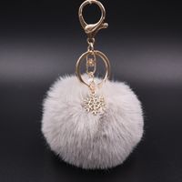 Fashion Snowflake Alloy Plush Unisex Bag Pendant Keychain 1 Piece sku image 9