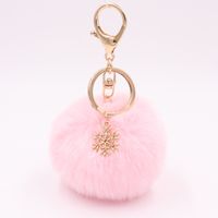 Fashion Snowflake Alloy Plush Unisex Bag Pendant Keychain 1 Piece sku image 17