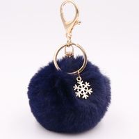 Fashion Snowflake Alloy Plush Unisex Bag Pendant Keychain 1 Piece sku image 4
