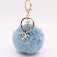 Fashion Snowflake Alloy Plush Unisex Bag Pendant Keychain 1 Piece sku image 15