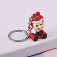 Cute Christmas Tree Snowman Elk Alloy Soft Glue Unisex Bag Pendant Keychain 1 Piece sku image 7