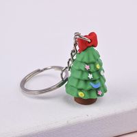 Cute Christmas Tree Snowman Elk Alloy Soft Glue Unisex Bag Pendant Keychain 1 Piece sku image 10
