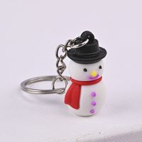 Cute Christmas Tree Snowman Elk Alloy Soft Glue Unisex Bag Pendant Keychain 1 Piece sku image 8