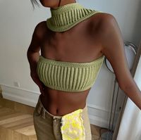 امرأة سترة تانك القمم عارية الذراعين جنسي اللون الصامد main image 3
