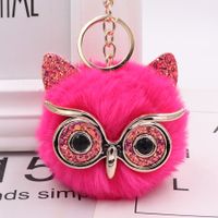 Cute Owl Alloy Plush Unisex Bag Pendant Keychain 1 Piece sku image 9