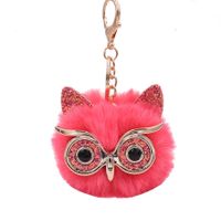 Cute Owl Alloy Plush Unisex Bag Pendant Keychain 1 Piece main image 4