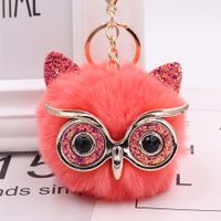 Cute Owl Alloy Plush Unisex Bag Pendant Keychain 1 Piece sku image 8