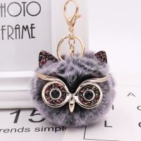 Cute Owl Alloy Plush Unisex Bag Pendant Keychain 1 Piece sku image 20