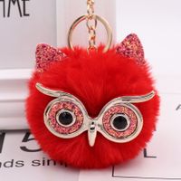 Cute Owl Alloy Plush Unisex Bag Pendant Keychain 1 Piece sku image 6