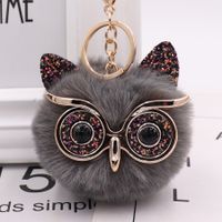 Cute Owl Alloy Plush Unisex Bag Pendant Keychain 1 Piece sku image 14
