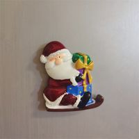 Mignon De Bande Dessinée Trois-dimensions Santa Claus Réfrigérateur Aimants De Noël Décoration sku image 4