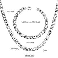 Mode Geometrisch Rostfreier Stahl Überzug Armbänder Halskette 1 Satz sku image 3