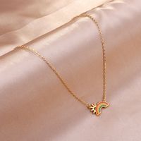 Fashion Rainbow Stainless Steel Plating Pendant Necklace 1 Piece main image 6