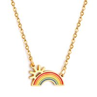 Fashion Rainbow Stainless Steel Plating Pendant Necklace 1 Piece sku image 2
