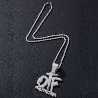 Hip-hop Letter Alloy Rhinestone Plating Men's Pendant Necklace 1 Piece main image 3