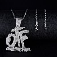 Hip-hop Letter Alloy Rhinestone Plating Men's Pendant Necklace 1 Piece main image 1