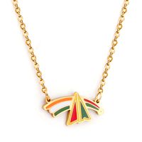 Fashion Rainbow Stainless Steel Plating Pendant Necklace 1 Piece sku image 1