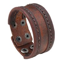 Fashion Geometric Pu Leather Iron Patchwork Unisex Bracelets main image 1
