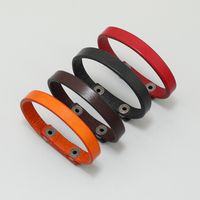 Simple Style Geometric Pu Leather Iron Unisex Bracelets main image 3