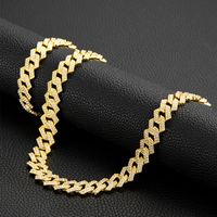 Hip-hop Geometric Solid Color Alloy Inlay Rhinestones Men's Bracelets Necklace 1 Set sku image 6