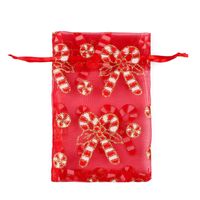 Fashion Christmas Tree Santa Claus Snowman Organza Drawstring Jewelry Packaging Bags 1 Piece sku image 5