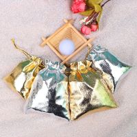 Simple Style Solid Color Cloth Gold Foil Reflective Drawstring Jewelry Packaging Bags main image 5