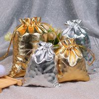 Simple Style Solid Color Cloth Gold Foil Reflective Drawstring Jewelry Packaging Bags main image 1