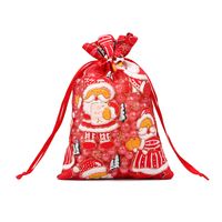 Fashion Christmas Tree Santa Claus Snowman Organza Drawstring Jewelry Packaging Bags 1 Piece sku image 21