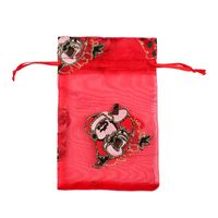 Fashion Christmas Tree Santa Claus Snowman Organza Drawstring Jewelry Packaging Bags 1 Piece sku image 18