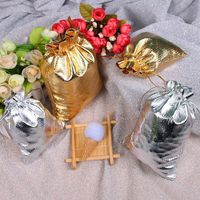 Simple Style Solid Color Cloth Gold Foil Reflective Drawstring Jewelry Packaging Bags main image 3