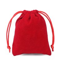 Simple Style Solid Color Cloth Drawstring Jewelry Packaging Bags 1 Piece sku image 1