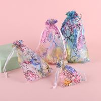 Simple Style Coral Organza Drawstring Jewelry Packaging Bags main image 5