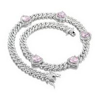 Fashion Heart Shape Alloy Rhinestone Inlay Zircon Unisex Bracelets Anklet Necklace 1 Piece main image 5
