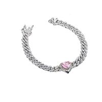 Fashion Heart Shape Alloy Rhinestone Inlay Zircon Unisex Bracelets Anklet Necklace 1 Piece main image 3