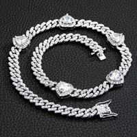 Fashion Heart Shape Alloy Rhinestone Inlay Zircon Unisex Bracelets Anklet Necklace 1 Piece main image 1