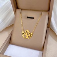 Simple Style Swan Titanium Steel Plating Hollow Out Necklace 1 Piece main image 1