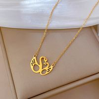 Simple Style Swan Titanium Steel Plating Hollow Out Necklace 1 Piece main image 5